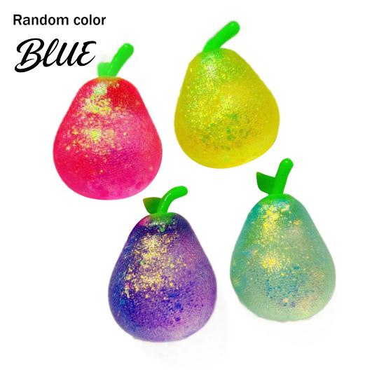 Stress Relief Squeeze Ball Shapeable Glitter Pear Toy Transparent Relaxation Reliever Slow Rising Decompression Fruit Sensory Fidget