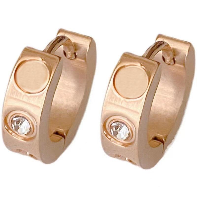 Earrings Screws Fashionable Earrings with Drill Double-sided Open Earrings Large Size