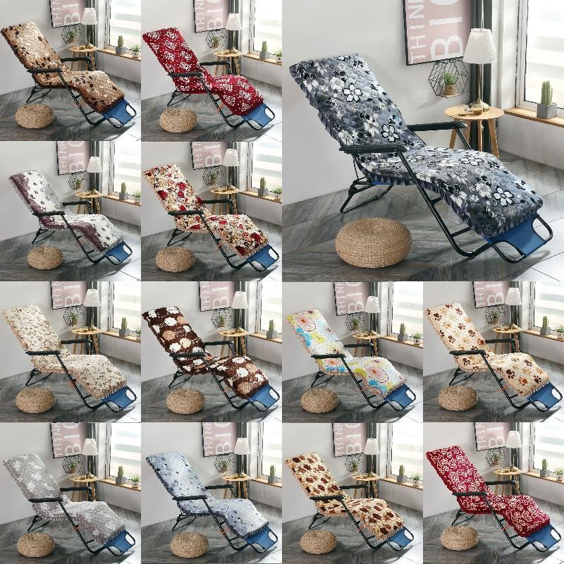 Flanell Waschbares Liegestuhlkissen Dick Gepolstert Blumendruck Liegematte Terrasse