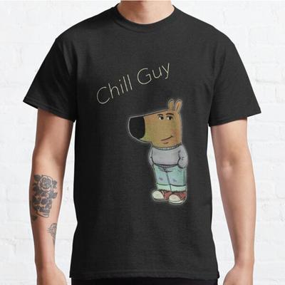Plus Size S-3XL Chill Guy Printed T-shirt Men's Tops Fashion Clothes Tees