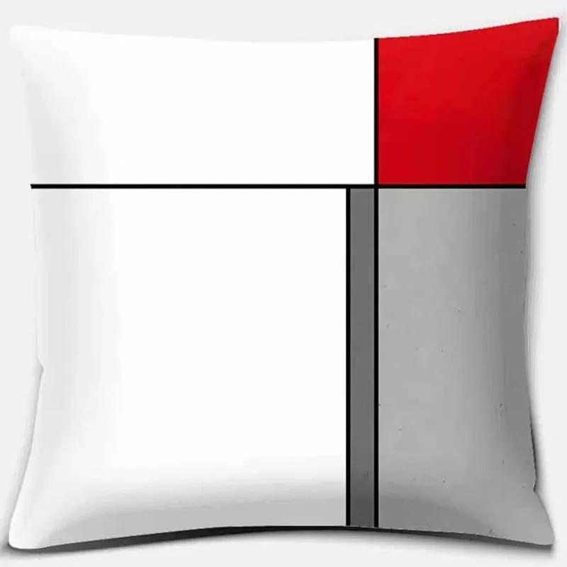 

Простой Современный Домашний Декор Автомобиль Диван Наволочка Геометрический Квадратный Принт Наволочка 16x16Inch