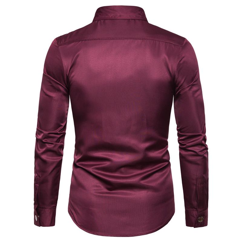 Cămașă cu mâneci lungi cu guler turn-down, cu nituri și aplicații, mărime europeană pentru bărbați - Costum de scenă Toamnă/Iarnă 2020 C99