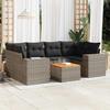 VidaXL Garden Lounge Set with Cushions 7 Pcs Grey Braided Resin 3225346