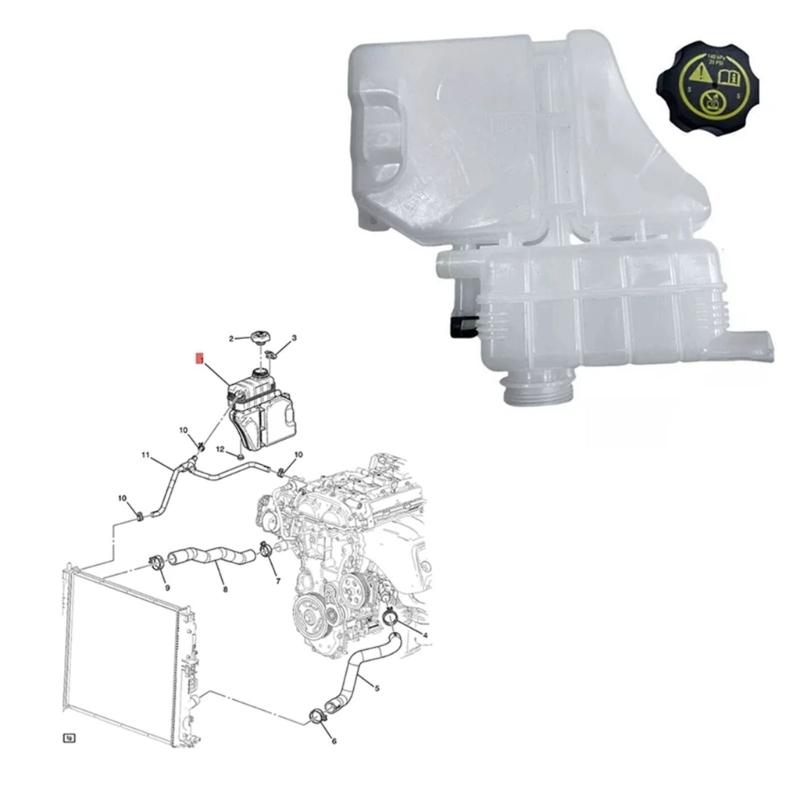 22948113 Coolant Expansion Tank Easy Installation High Temperature Resistance Maintains Engine Performances