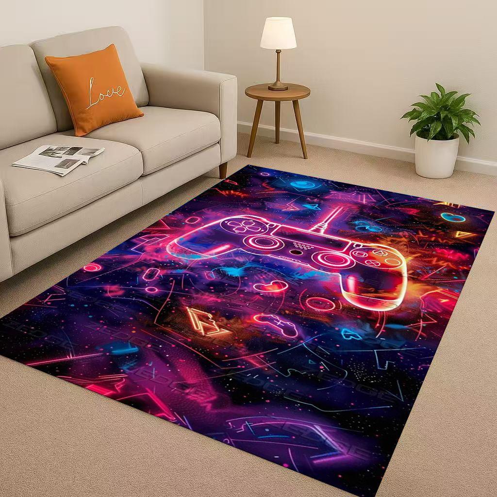 Classic Game Zone Sign Gamer Controller Living Room Non-Slip Area Rug Carpet for Bedroom Kids Playroom Sofa,Home Decor Doormat