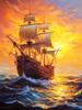Boat Diamond Painting Sunset Landscape Rhinestones Picture Embroidery Seaside Diamond Mosaic New Arrival Kits Wall Decor