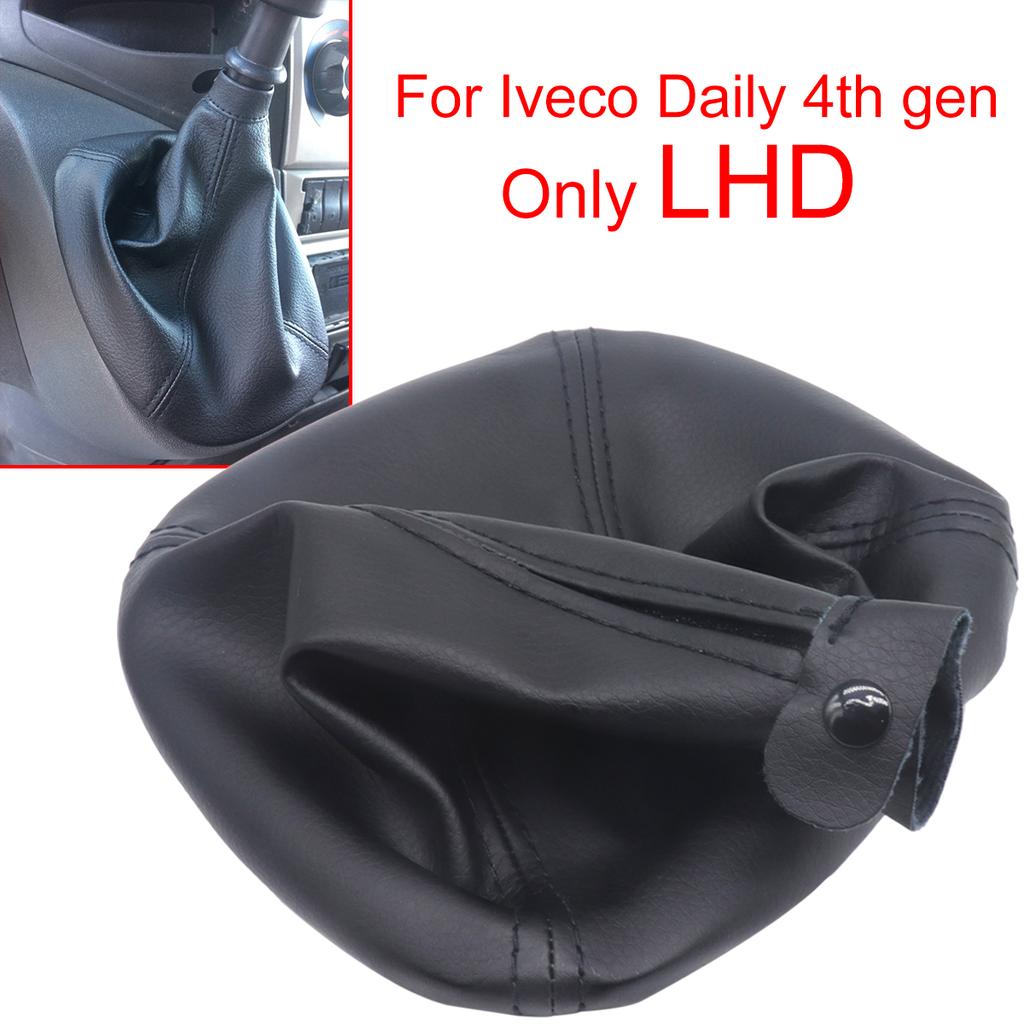 Osłona mieszka zmiany biegów z lewej strony dla Iveco Daily IV 2006 2008 2011 Skóra PU Pokrowiec na drążek zmiany biegów z plastikową ramką