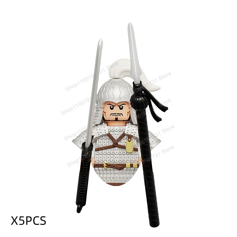 MOC Chinese Soldier Figures Building Blocks Shangzhou Dynasty Qin Dynasty Castle Warrior Knights Army Accessories Bricks Toys