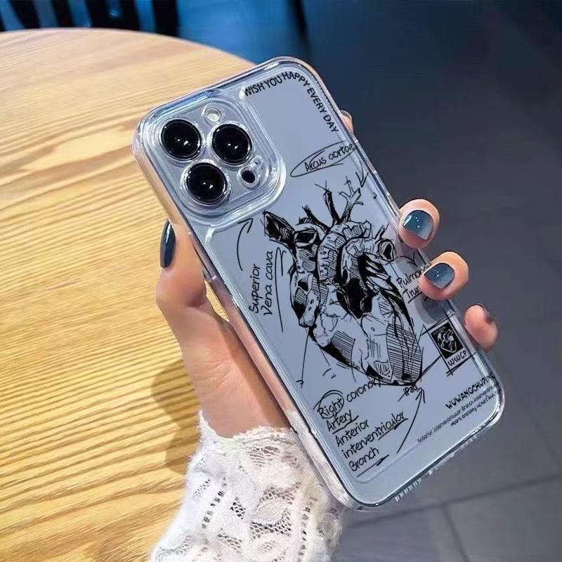 Popular Application Iphone17promax Mobile Phone Case Heart Apple 15 Europe, America 14 Pro Japan and Korea 13/16