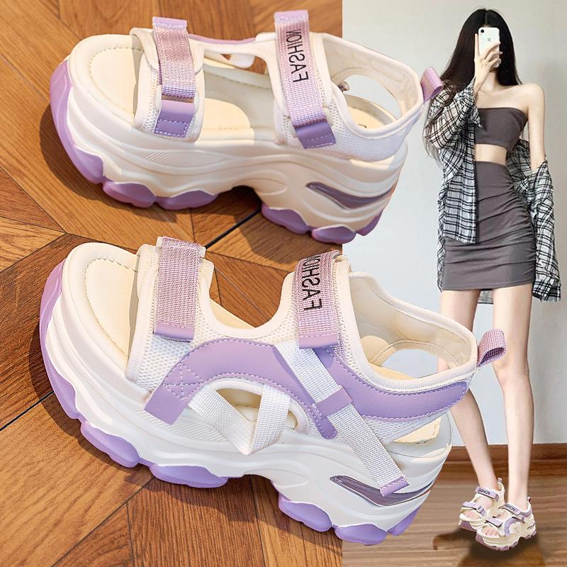 College Style Sports Sandals Women's 2025 Summer New Thick-soled Muffin Casual Height-increasing Roman Sandals