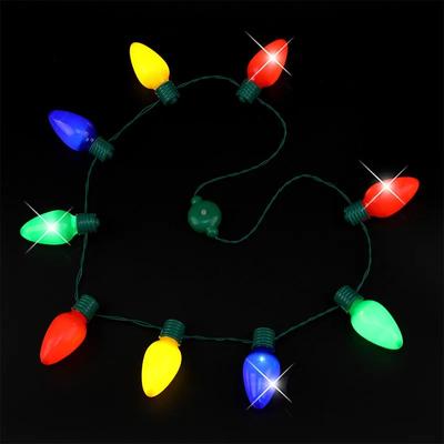 Light-emitting Necklace Christmas Necklace Colored Light Bulb Holiday Necklace Hot Selling 9LED Lights String