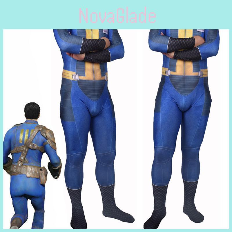 קוספליי אותנטי של ניצול פולאאוט 4 עבור נייט חליפת גוף סרבל וולט 111 לליל כל הקדושים