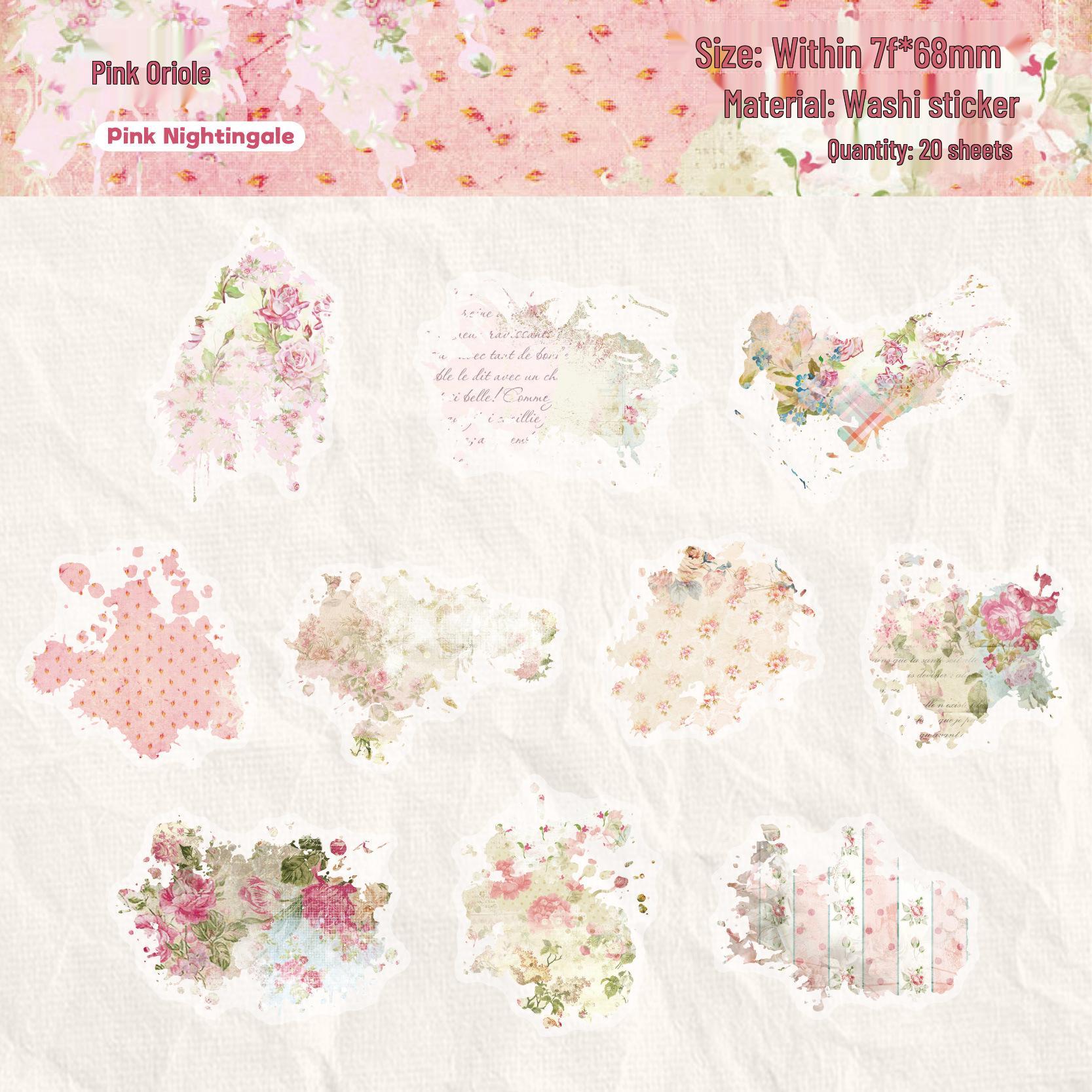 Retro Story: Color Halo Planner Flower Stickers - 20 Sheets for DIY Decoration
