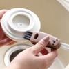 Home Cartoon Shape Three-in-one Cleaning Cup Lid Brush Insulation Cup Lid Gap Cleaning Brush Bottle Nipple Cleaning Brush