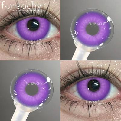 FUNSACHY 1pair Purple Color Contact Lenses for Eyes Cosplay Colored Pink Eye Contact Lens Yearly Halloween Cosplay Blue Lenses
