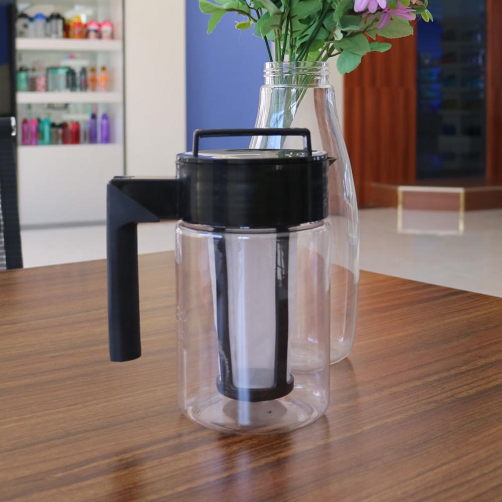 Bouilloire pour cafetière à froid avec poignée de filtre, conception hermétique, résistante aux fuites, pour café glacé et thé