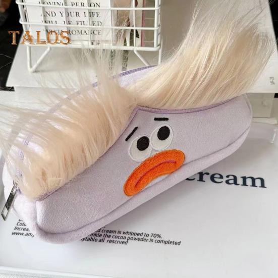 Funny Fried Hair Pencil Case DIY Long Hair Doll Pencil Case Box Large Capacity Zipper Organizer Storage Bag Stationery Organizer