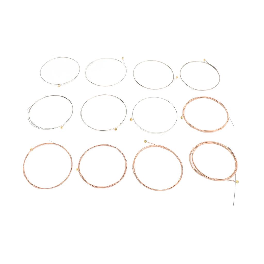 12 Pcs Acoustic Guitar Strings 12?52 Gauge Phosphor Bronze PU Coating Guitar Strings R12