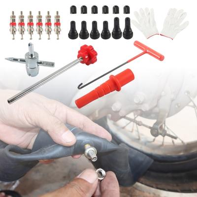Universal Valves Stem Installation Tool with Steel Plastic Construction Tire Valves Removal for Car Motorcycle Tire Repair