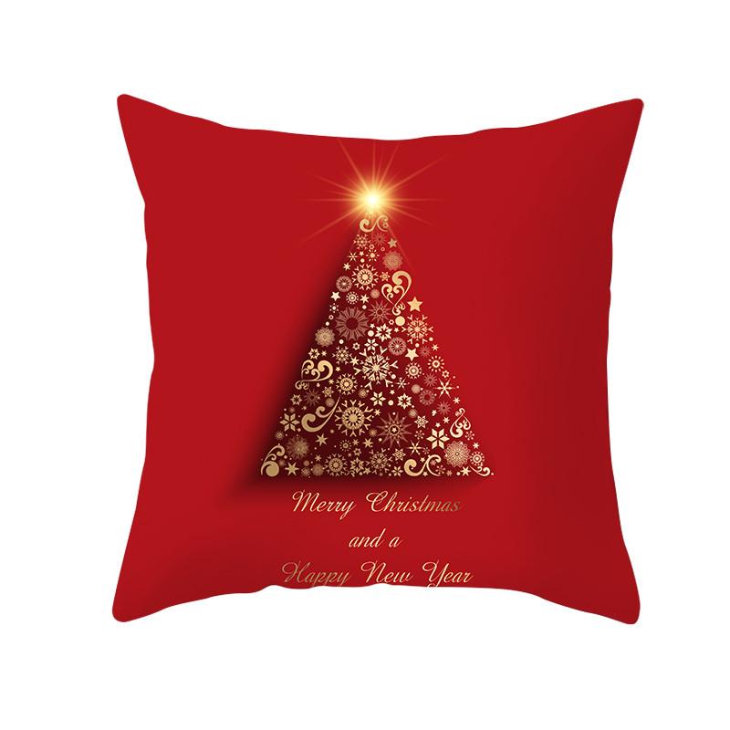 Federa Decorativa Regalo di Natale Copricuscino Stampa Rossa Copricuscino Divano Casa Festivo Materiale Corto Peluche