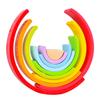 Ten Wooden Layer Rainbow Arch Block Set For Kids Educational Play Toys Gift