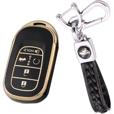 Para Honda Key Fob Cover com chaveiro, protetor de capa de chave de carro com 5 botões para 2022 2023 2024 Honda Accord Civic HR-V CR-V Pilot Odyssey, TPU macio