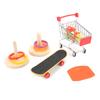 4pcs Parakeets Training Toys with Skateboard Trolley Basketball Hoop Toy Shopping Cart for Pet Birds