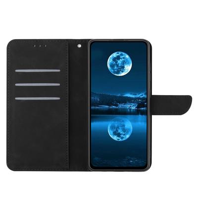 HT05 For Realme 12 4G/12+ 5G Wallet Case PU Leather Stand Phone Cover Lines Imprinted