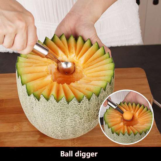 Fruit Knife Wear-resistant Sharp Portable Stainless Steel Ice Cream Spoon Coring Device Skin Peeler for Home Kitchen