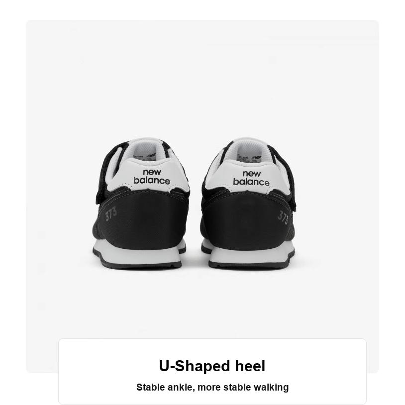 New Balance NB 373 V2 Velcro Anti-Kick Balance Low-Top Casual Shoes Kids Sneaker Black YV373KB2