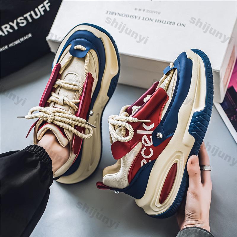Fashion Men's Vulcanized Shoes 2025 Spring New Soft Soled Spring Autumn Leisure Sports Sneakers Thick Sole Non-slip Wear-resistant Shoes