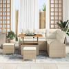 Garden Sofa Set with Cushions and Storage 8 pcs Beige and Cream