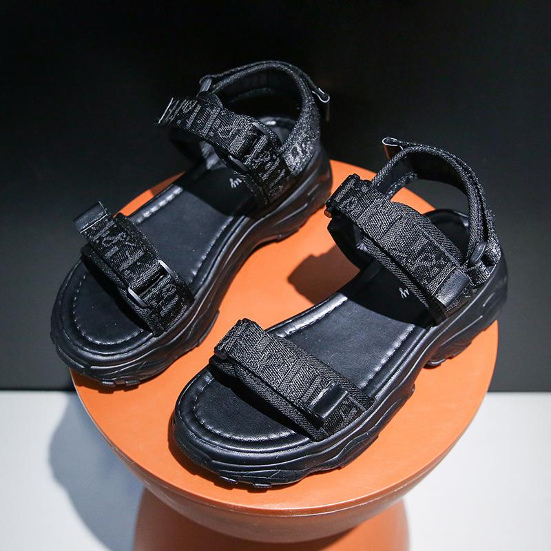 Thick Soled Sandals for Women In Summer 2025, Fashionable and Versatile, Worn with Velcro for Students, Non Slip and Soft Soled Sports Beach Shoes