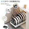 Set of 2 8-Compartment Frying Pan Rack, Drawer Storage, Pot Storage Sideboard, Frying Pan Stand, Pot, Cutting Board, Lid Holder, Drawer Storage