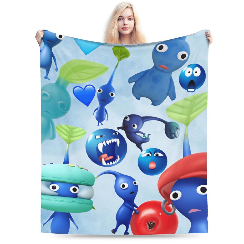 ALL Pikmin Warm Soft Blanket  Kids Adult Plush Throw Blanket Funny Couch Chair Flannel Bedspread Sofa Bed Cover