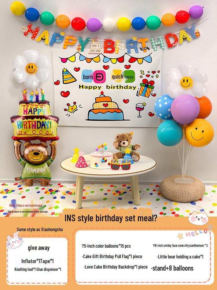 Baby's First Birthday Décor - Balloons & Party Scene for Boys & Girls