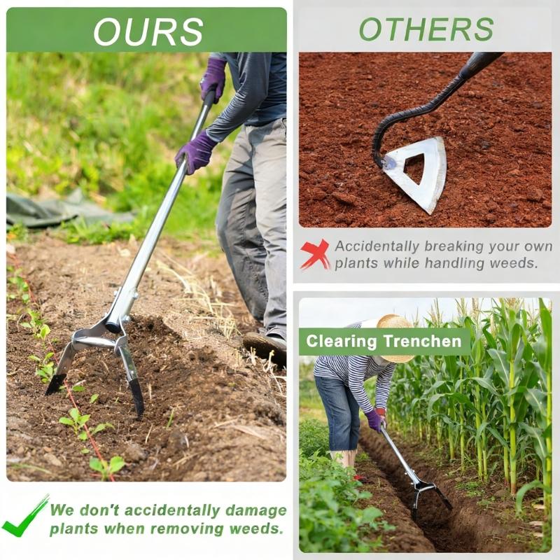 Heavy Duty Stainless Steel Garden Implement For Digging Planting And Cultivating Featuring Extendable Handle Up To 60 Inches