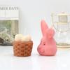 Easter Bunny Silicone Mold DIY Bowknot Grinning Rabbit Basket EggShape Multi Purpose Candle Plaster Tool Managed Holiday Decor