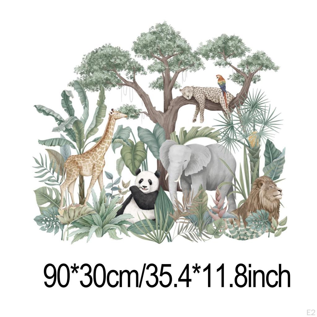 Wall Stickers Animal Decals PVC Removable DIY Tropical Rainforest Cartoon Mural Art Decor
