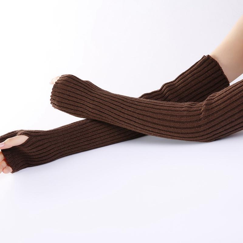 2Pcs/Pair Long Fingerless Gloves Womens Winter Warmer Knitted Arm Sleeve Soft Casual Gothic Punk Style