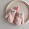 0-3Y Baby Baby Plush Gloves Thick Plush Full Finger Gloves New Warm Snow Gloves  Autumn Winter