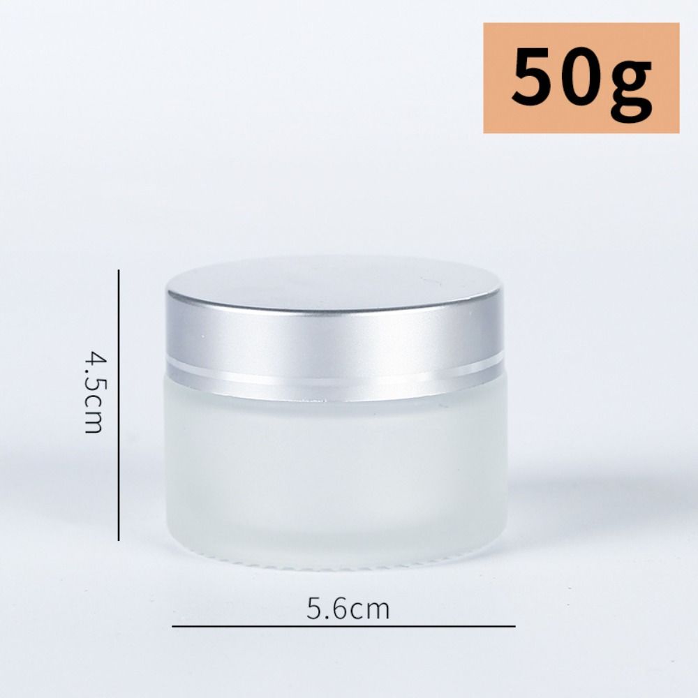 Silver/Gold/Black/White Frosted Glass Cream Jar Empty Makeup Jar  Refillable Bottles