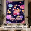 Benutzerdefinierter Text Gedruckter Wandteppich Kirby Muster Großes Wandbehang Indoor Raumdekor