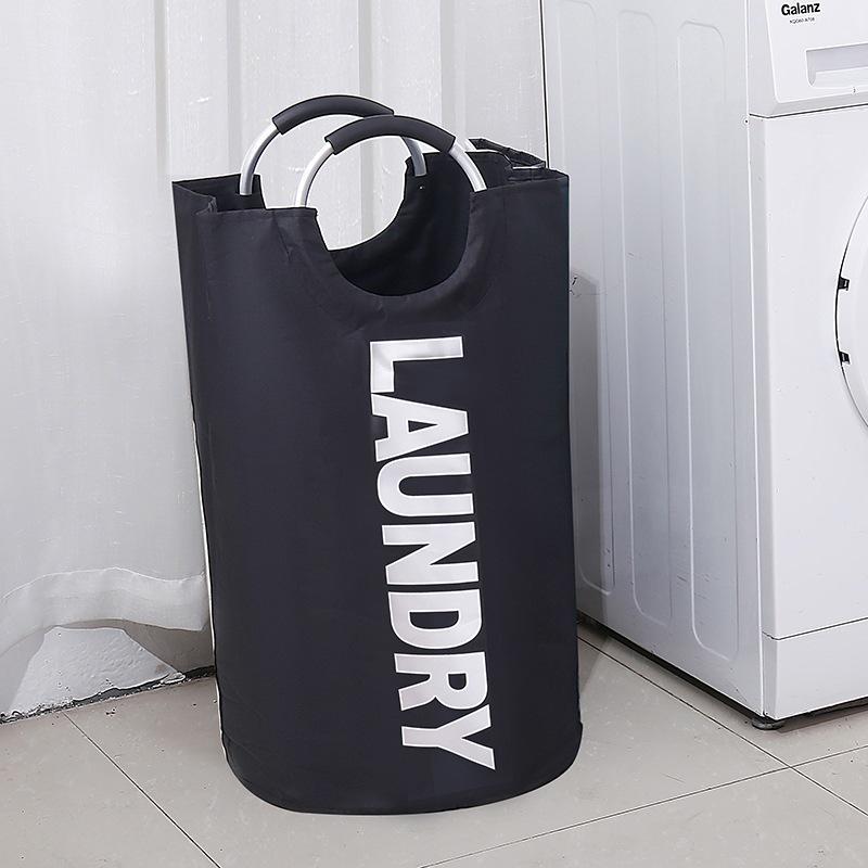 Large Round Printed Oxford Cloth Laundry Basket - Stylish Home Storage