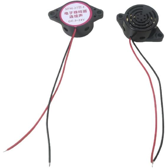 DC 3-24V Electronic Buzzer Alarm Sounder Continuous Beep 4Pcs (Black) SFM-27-I