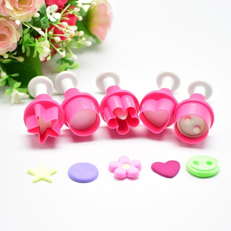 Pentangle Heart Cookie Cutter Stempelkutter Kakepyntutstyr Fondantformer Plommeblomst Pentangleformer