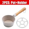 Nonstick Mini Sauce Pan Small Soup Pot Milk Pan Wooden Handle Hot Oil Pan Butter Melting Pot Cooking Saucepan with Pour Spout