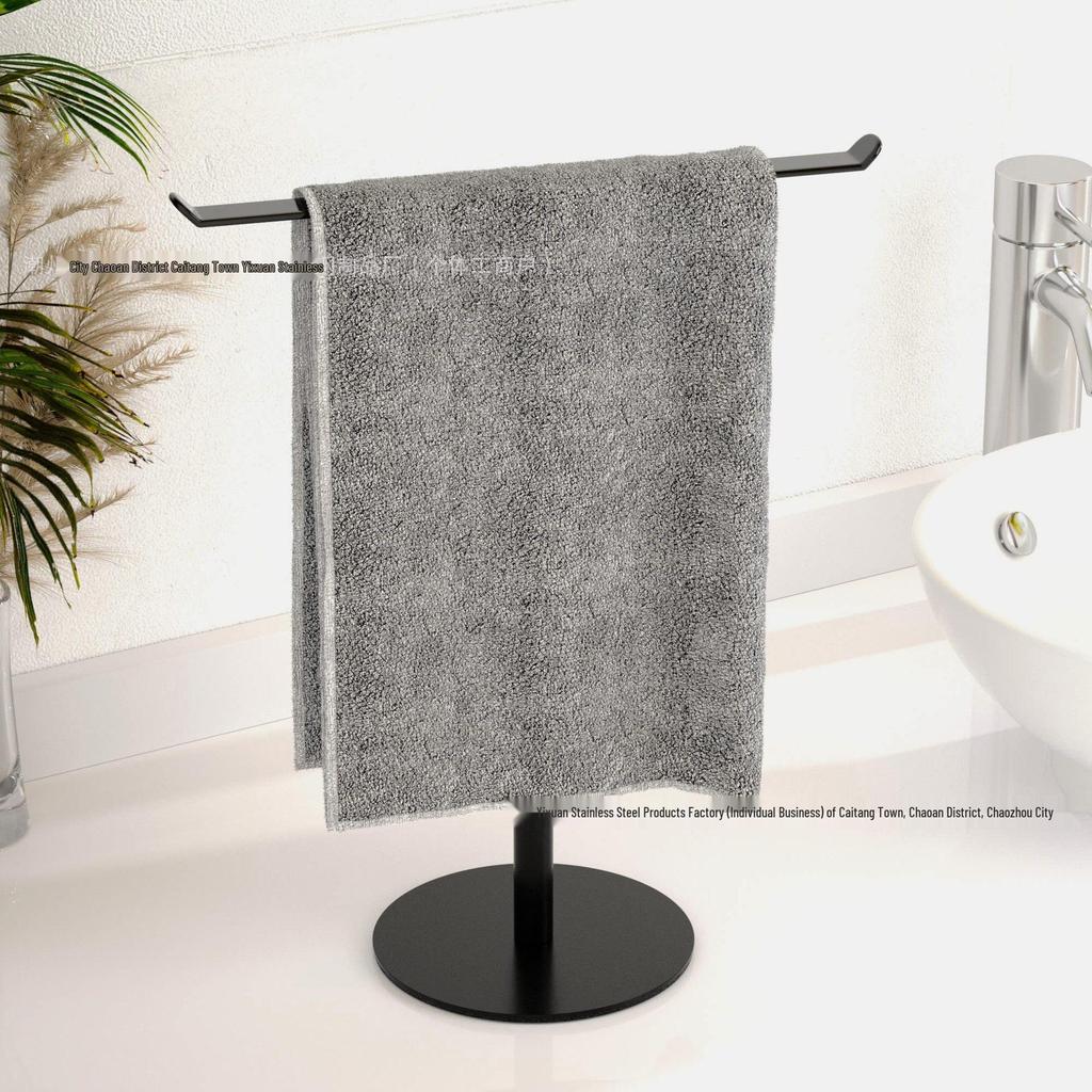 Space-Saving Vertical Towel Rack for Bathroom or Kitchen Countertop Storage