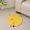 Cat Scratching Pad, Woven Cotton Rope Cat Scratcher with Bait Ball And Cute Ear Design, Indoor Cat Scratcher Mat for Furniture