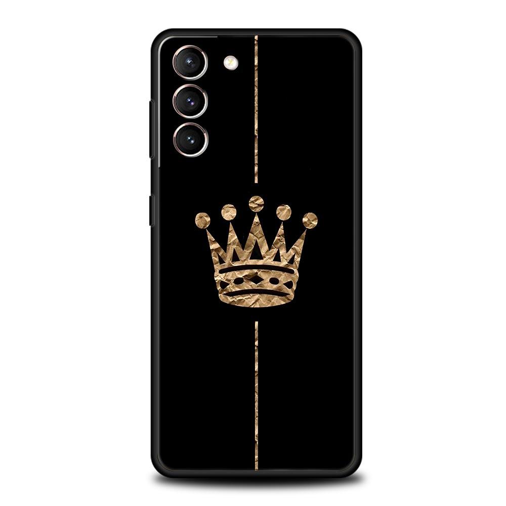 Phone Case For Samsung Galaxy S23 S22 Ultra S20 S21 FE 5G S10 S9 Plus S10E S8 Note 20 Silicone Cover King Queen Lovers Couple